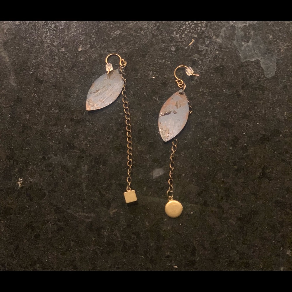 Metal leaf earrings